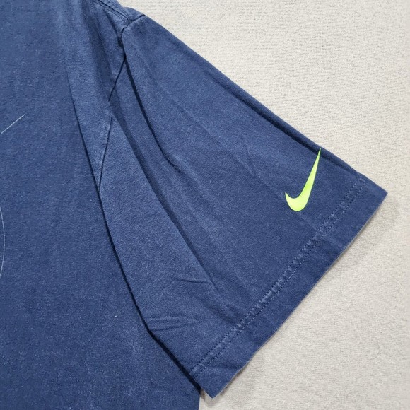 Nike TShirt Mens 2XL Blue Solid Seattle Seahawks 100% Cotton Short Sleeve Coupe - Picture 4 of 16